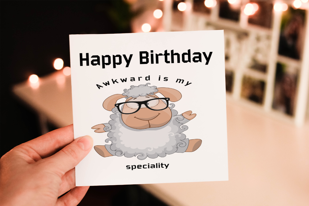 Funny Sheep Birthday Card, Card for Birthday, Greetings Card - Click Image to Close